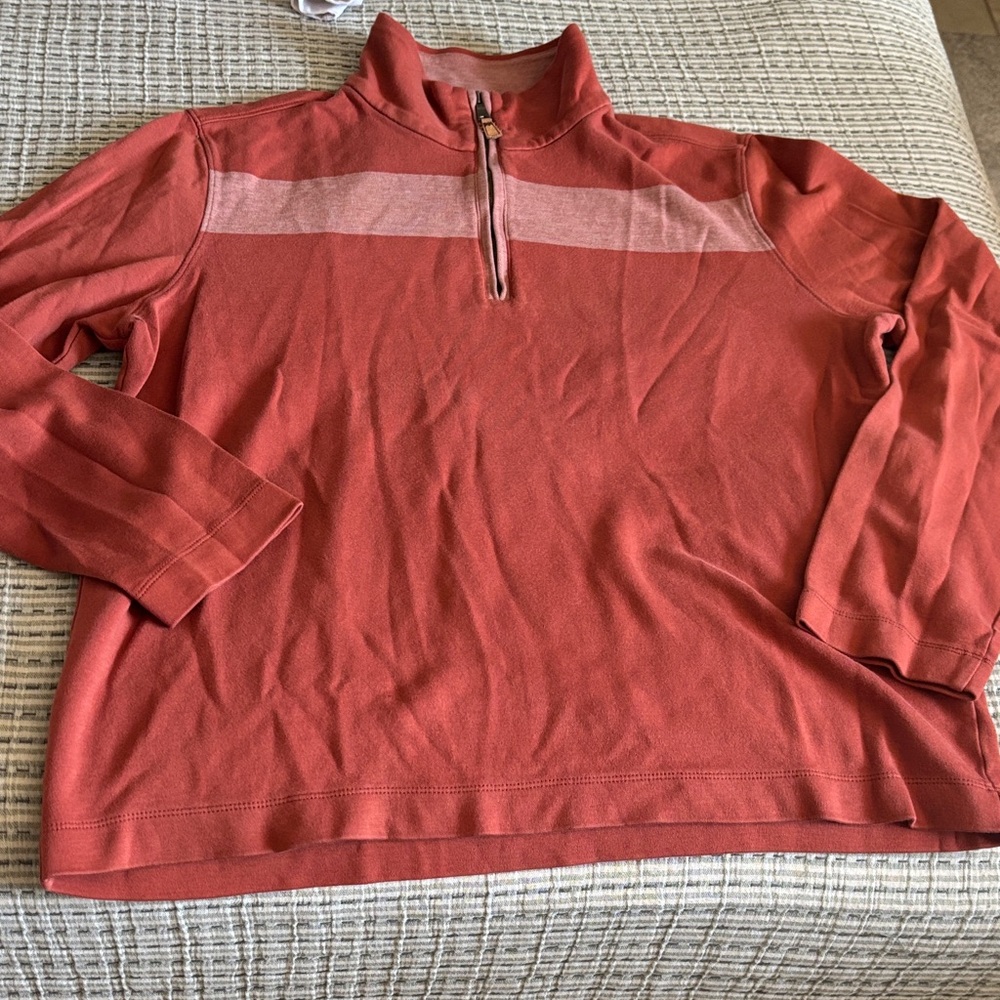 Banana Republic Men's Rust Orange/red Half-Zip Pullover